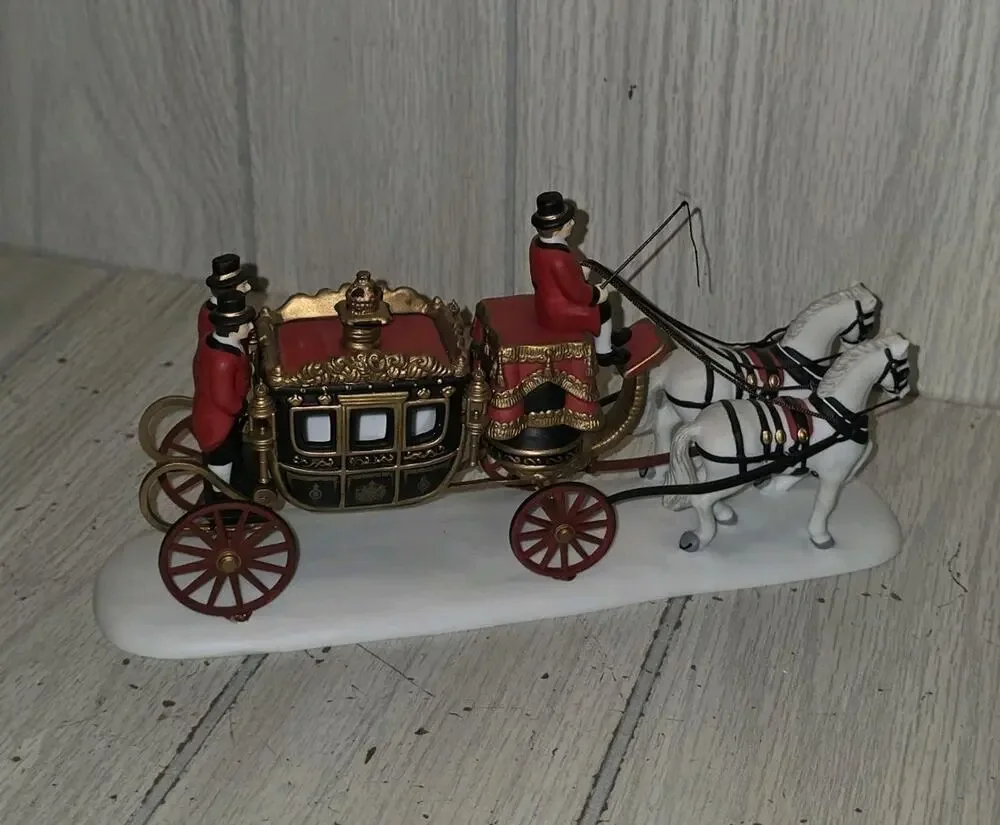 Vtg Department 56 Dickens Village Series The Queens Parliamentary Coach 58454